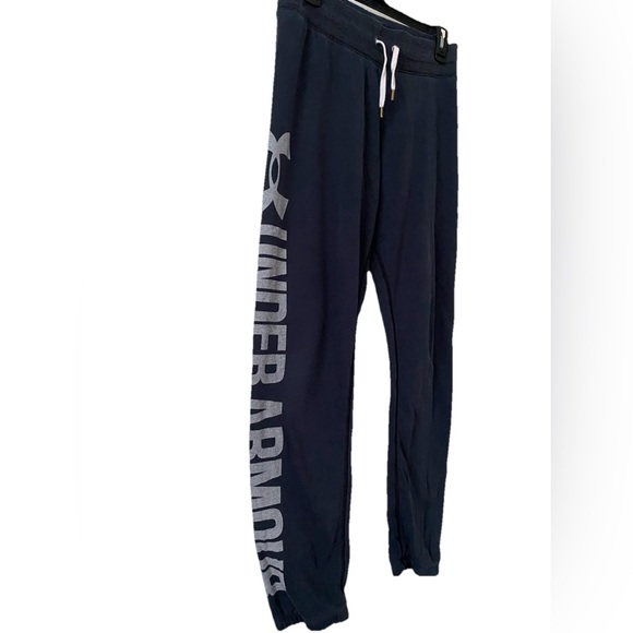 Under Armour Navy Jogger Sweatpants with Side Logo - Picture 2 of 6